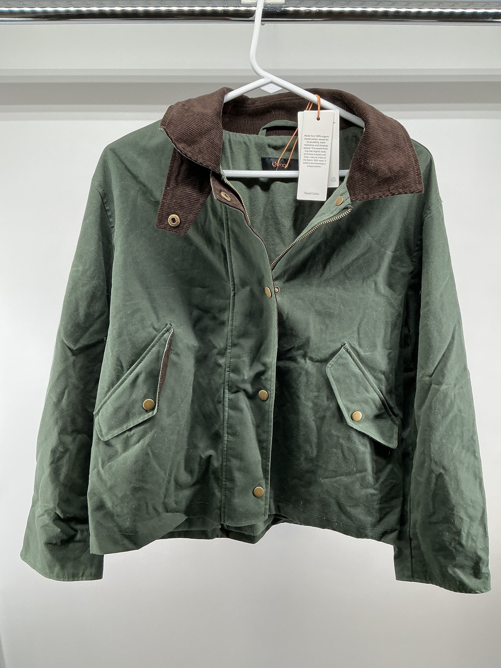 Organic Waxed Cotton Cropped Barn Jacket